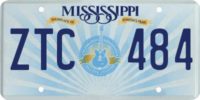 MS license plate ZTC484