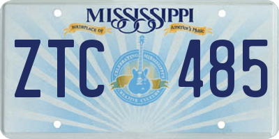 MS license plate ZTC485