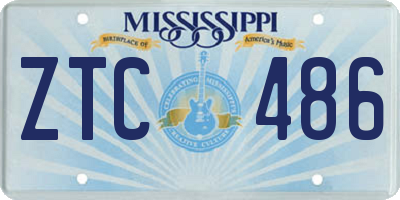 MS license plate ZTC486