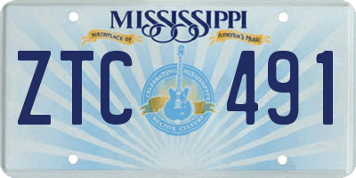 MS license plate ZTC491