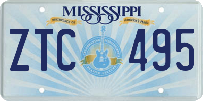 MS license plate ZTC495