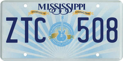MS license plate ZTC508