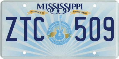 MS license plate ZTC509