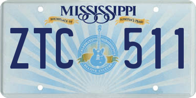 MS license plate ZTC511