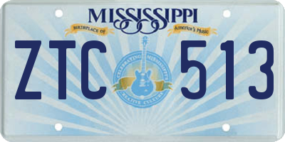 MS license plate ZTC513