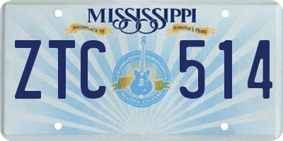 MS license plate ZTC514