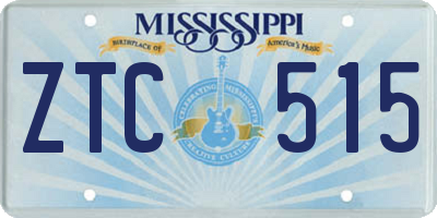 MS license plate ZTC515