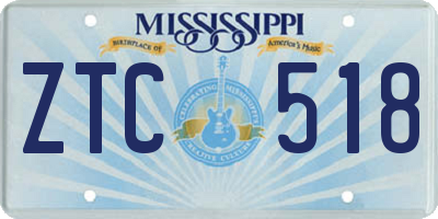 MS license plate ZTC518