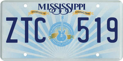 MS license plate ZTC519