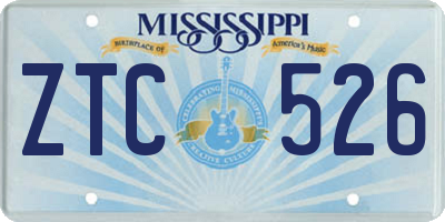 MS license plate ZTC526