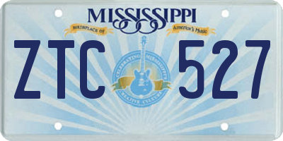 MS license plate ZTC527