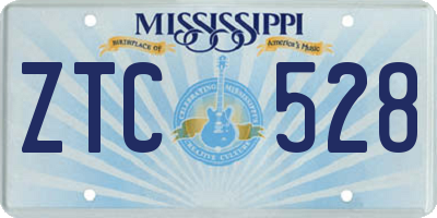 MS license plate ZTC528