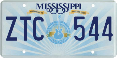 MS license plate ZTC544