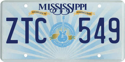 MS license plate ZTC549
