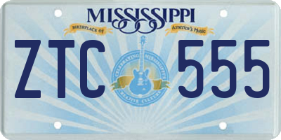 MS license plate ZTC555