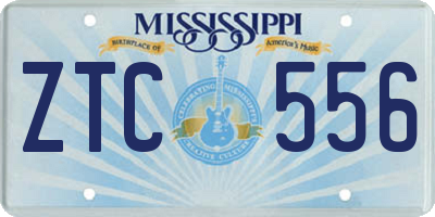 MS license plate ZTC556