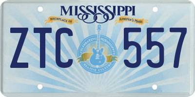MS license plate ZTC557