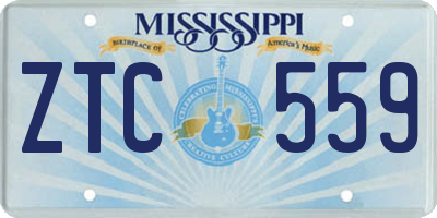 MS license plate ZTC559
