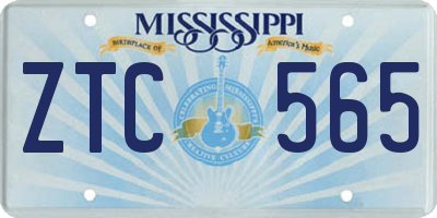MS license plate ZTC565