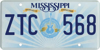 MS license plate ZTC568