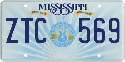MS license plate ZTC569