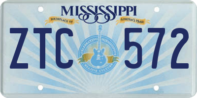 MS license plate ZTC572