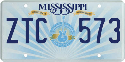 MS license plate ZTC573