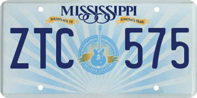 MS license plate ZTC575