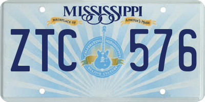 MS license plate ZTC576