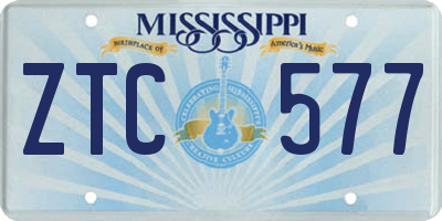 MS license plate ZTC577