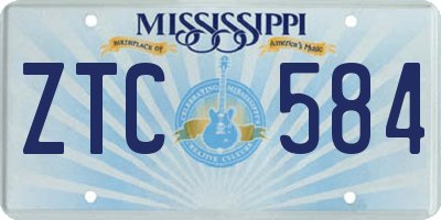MS license plate ZTC584
