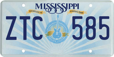 MS license plate ZTC585