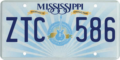 MS license plate ZTC586