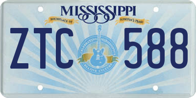 MS license plate ZTC588