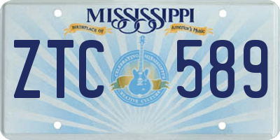 MS license plate ZTC589