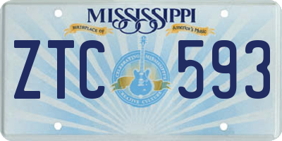 MS license plate ZTC593