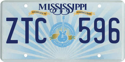 MS license plate ZTC596