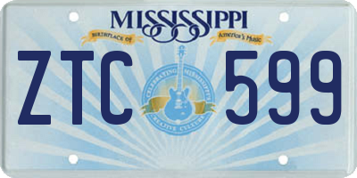 MS license plate ZTC599