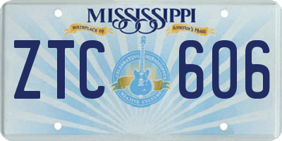 MS license plate ZTC606