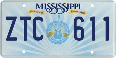 MS license plate ZTC611