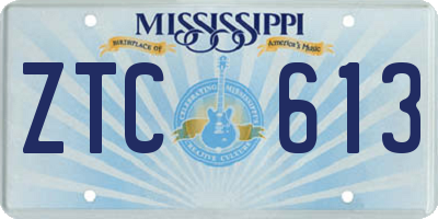 MS license plate ZTC613
