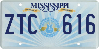 MS license plate ZTC616