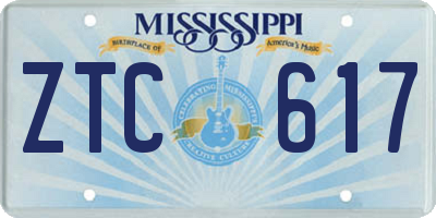 MS license plate ZTC617