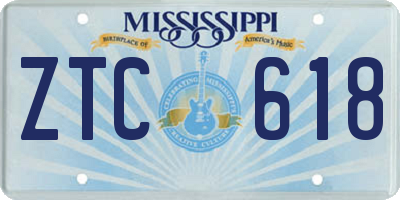 MS license plate ZTC618