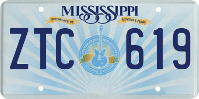 MS license plate ZTC619