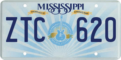 MS license plate ZTC620