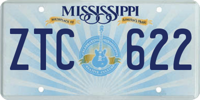 MS license plate ZTC622