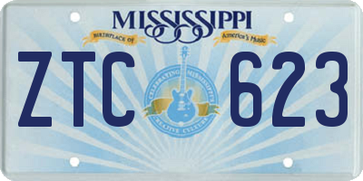 MS license plate ZTC623