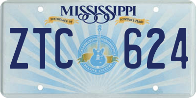 MS license plate ZTC624