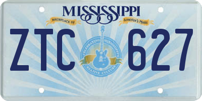 MS license plate ZTC627
